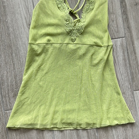 Only Hearts Lime Green Mesh Top With Twist Detail - Picture 4 of 8